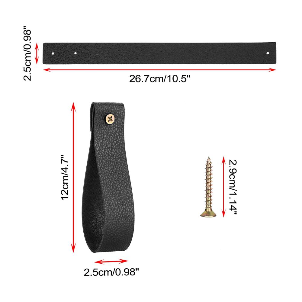 Premium PU-Leder Wandhaken für Holzvorhangstangen – Set mit 8 Stangenauflagen Halterungen für stilvolles Gardinen-Setup Schwarz
