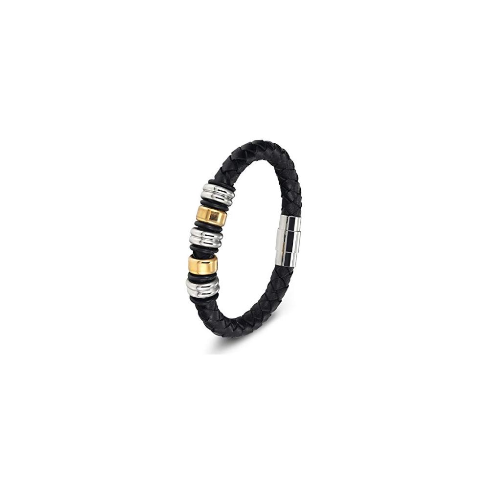 Entdecken Sie stilvolle Verpackungen Luxuriöses Lederarmband mit Schlangenkette und Magnetschnalle - 5 einzigartige Stile in Kombination! Echtleder und Edelstahl 19/21CM Armreif für exklusive Geschenke. Perfekte Verpackung für Luxus und Eleganz