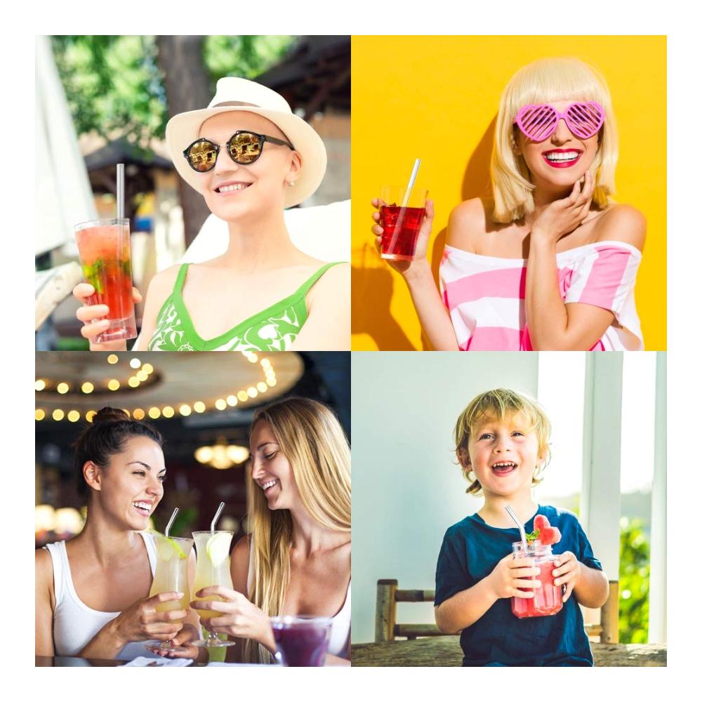 Nachhaltige Erfrischung 20 Wiederverwendbare Glas Strohhalme - Klare Trinkhalme für Cocktails Smoothies und Säfte - Inklusive 10 Gerader und 10 Gebogener Glasstrohhalme - Mit 5 Reinigungsbürsten für mühelose Pflege