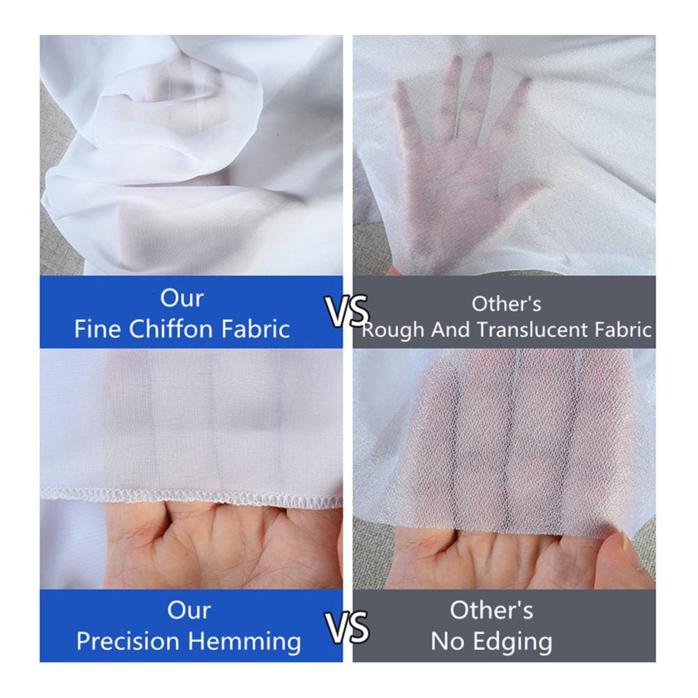 Entdecken Sie Eleganz Schiebevorhänge - Querbehang Freihanddeko für Hochzeitsbogen & Traubogen - Himmelbett Vorhänge in Weiß - Transparente Tüllstoff Meterware - Ideale Wohnzimmer Fensterdeko - 1 Stück (Rosa W70cm x H550cm