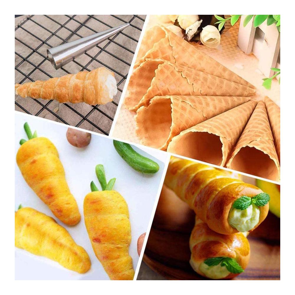 Entdecken Sie unser vielseitiges Backformset Edelstahl Cannoli-Form Cremebrötchenform Lady-Lock-Form Croissant-Schale und mehr! Perfekt für Ihre Backabenteuer
