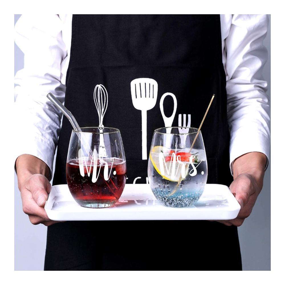 Lighsele Hochzeitsgeschenke für Brautpaar Elegante Rotweingläser mit Gravur Mr und Mrs Set – Romantisches Verlobungsgeschenk für Paare und Freunde – Exklusive Geschenkidee zum Hochzeitstag für Eltern – 450ml Kapazität