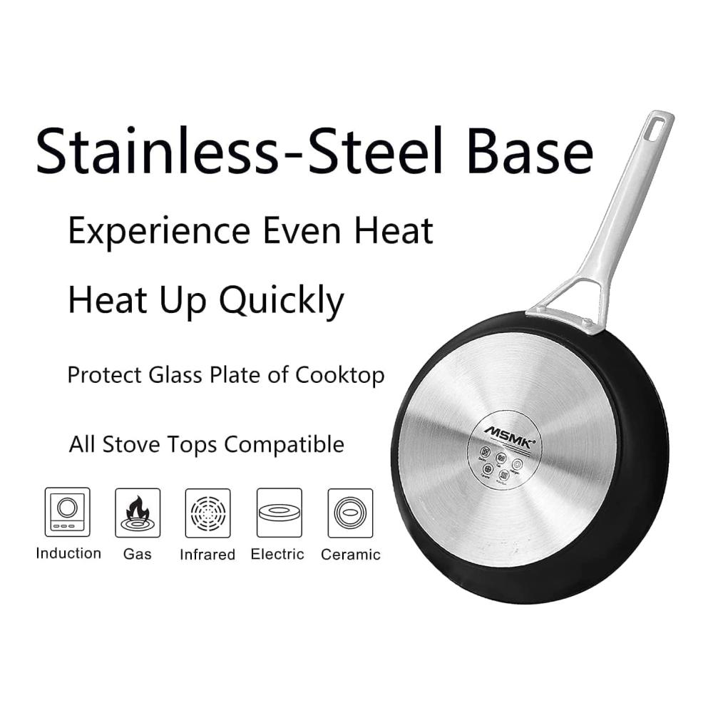 18 cm kleine Omelett-Bratpfanne mit Deckel | Antihaftbeschichtet & Ofenfest bis 371°C | Induktionspfanne für Alle Herdarten | Spülmaschinenfest & PFOA-/PTFE-frei | Perfekt für Eier