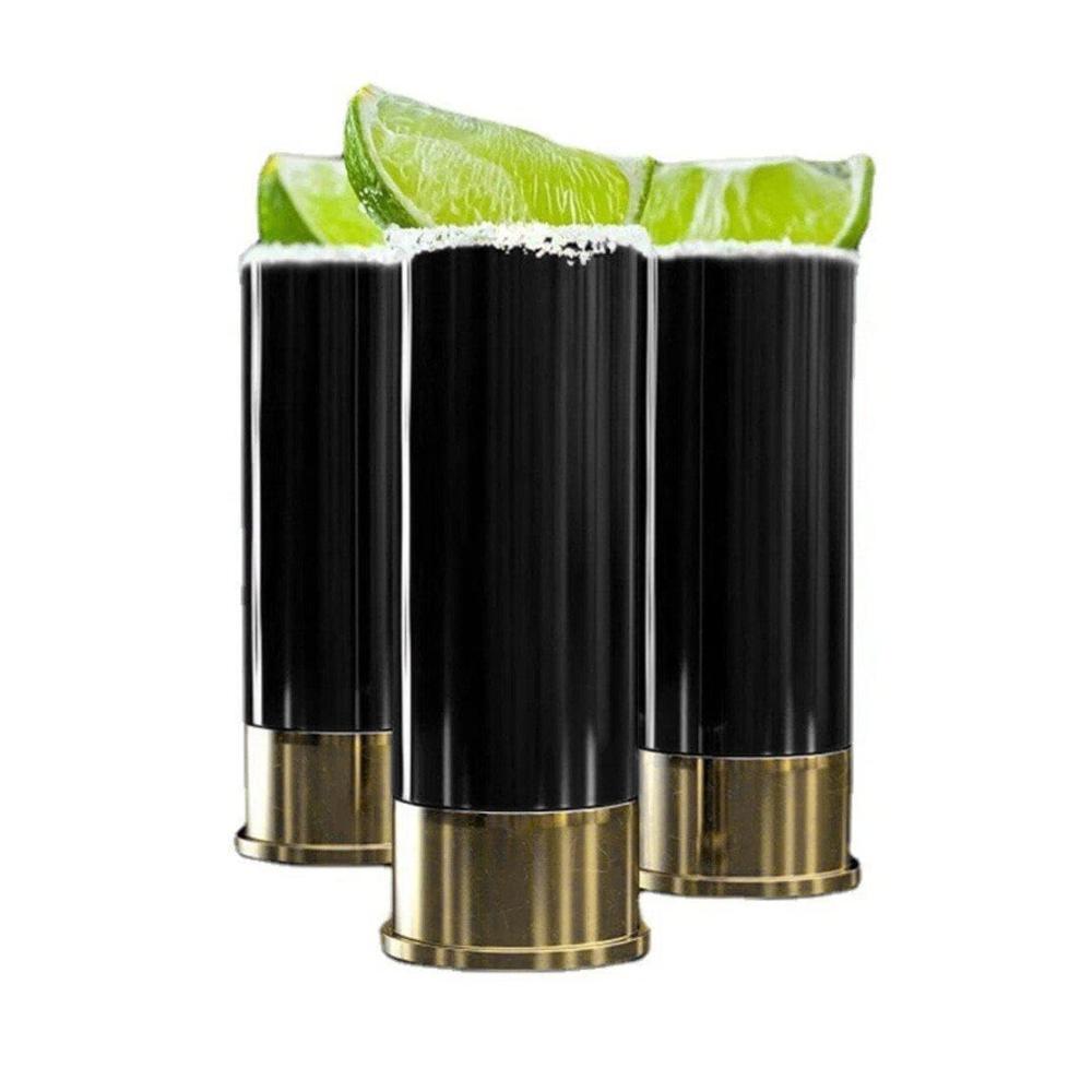 Schnapsgläser Set - Premium 12 Gauge Design | 4 coole Shotgläser aus hochwertigem Glas | Ideal als Geschenk für Männer | Genießen Sie Luxus-Drinks in
