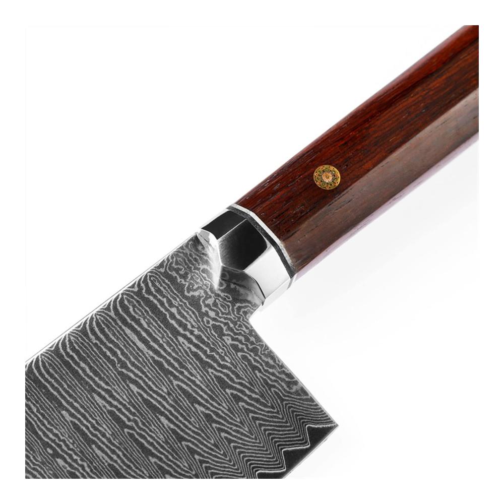 Entdecken Sie die Perfektion Damastmesser 67 Lagen VG10 Stahl 7 - Nakiri Chef Cleaver Küchenmesser mit Palisandergriff - Ultimatives Kochmesser für präzises Schne