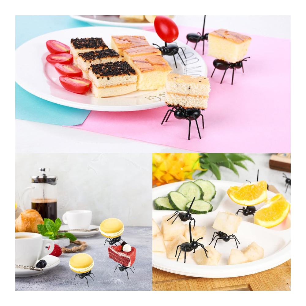 Kreative Mini-Obstgabeln - 48er Set für Kinder mit Ameisen-Design - Wiederverwendbare Gabeln für Snacks Desserts Kuchen und mehr - Ideal für Hochzeiten und Geburtstage