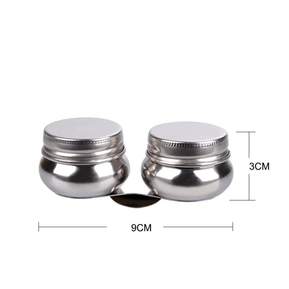 2er-Pack Farbnäpfe Malpalettenbecher mit Deckel und Clip – Hochwertige Behälter aus Edelstahl für Ölgemälde – Praktische Doppellöffel inklusive – Ideal für Künstler und Hobby-Maler