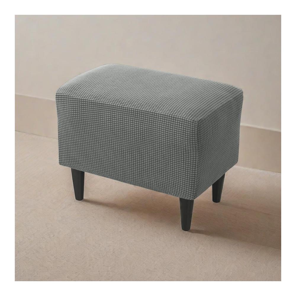 Dehnbare Sesselüberwürfe mit Ottomane und Kissenbezügen – Schonbezug Set mit Stretch-Maiskernvlies für Ohrensessel und Hocker - Stuhlhusse im Tiger-Design (Grün