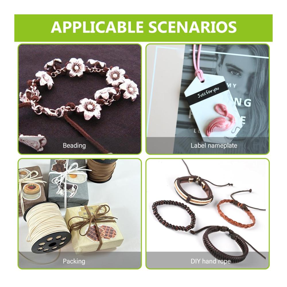 Entdecken Sie kreative Möglichkeiten mit unseren 2 Rollen Lederband (90m) - Hochwertige Lederschnüre in Braun & Rotbraun für DIY Armbänder Halsketten und Handwerksprojekte. Perfektes Veloursleder Band und Faden für einzigartigen Schmuck