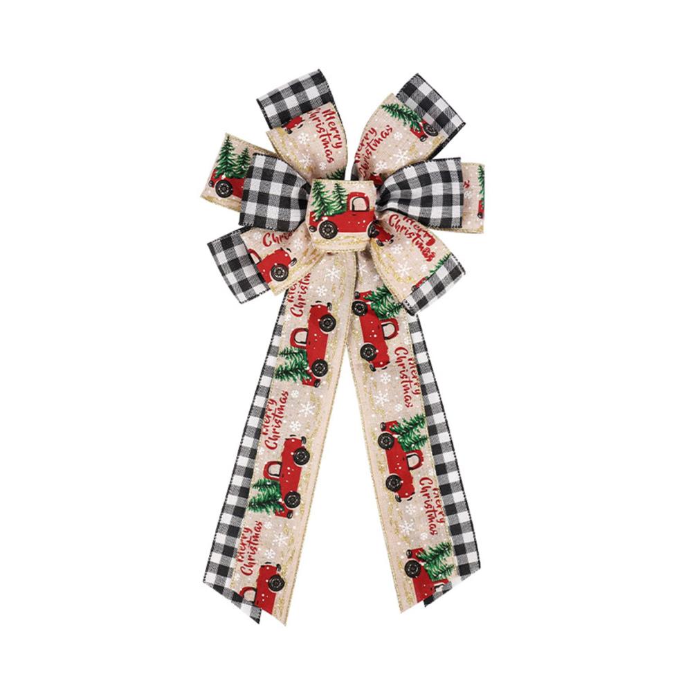 Hochwertige Gitter-Weihnachtsbaum-Schleife für Hochzeit & Party Dekoration - Große Gitter-Schleife für drinnen und draußen - Verschönern Sie Ihr Fest mit Bändern & Schleifen
