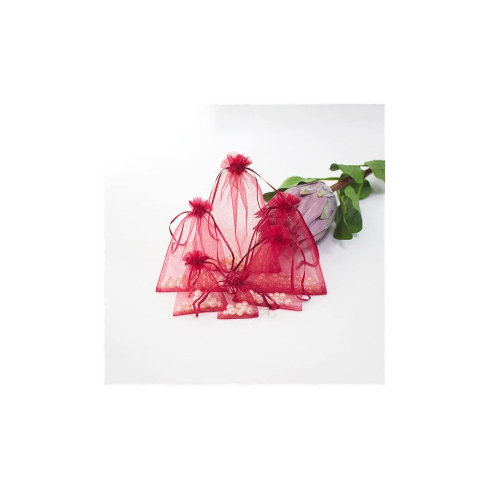 50 Stk. Edle Organzabeutel für Schmuck & Geschenke - Hochwertige Verpackung für Hochzeit Party & Süßigkeiten - Tüll Beutel in verschiedenen Farben inklusive