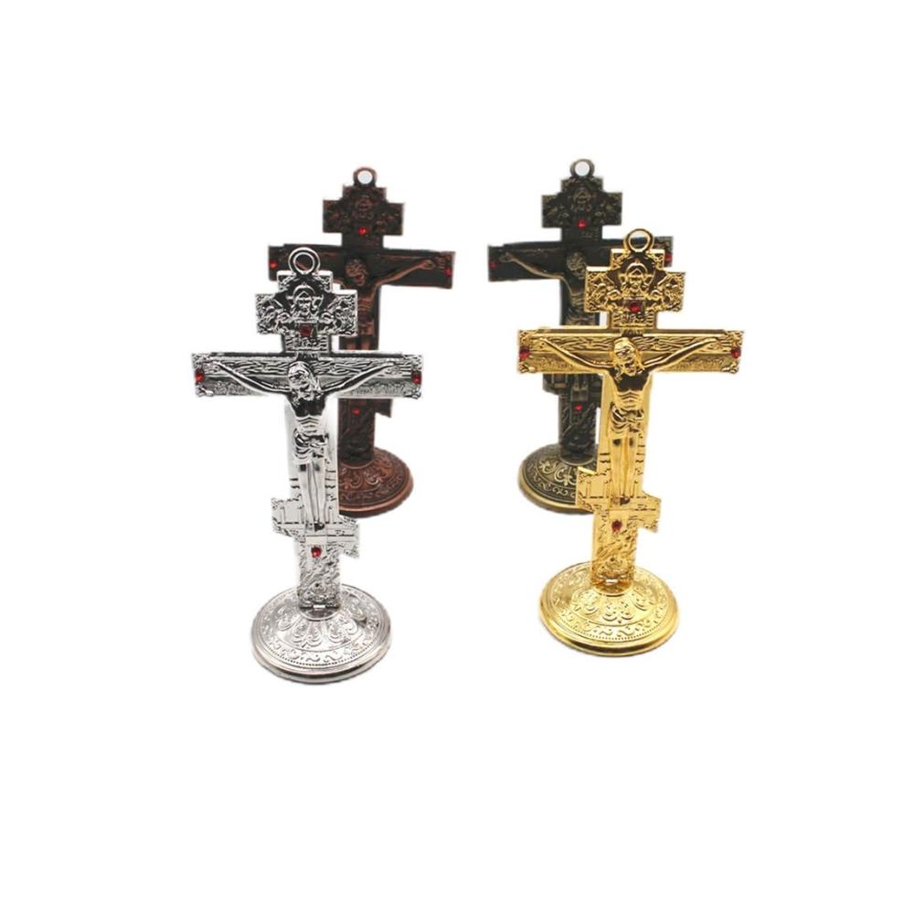 Orthodoxes Kreuz Jesus 135 x 7 cm - Katholischer Christus für Heimdekoration und Gebet - Religiöse Dekoartikel für die Christliche Kirche - Kruzifixe und Gebetsutensilien in verschiedenen Farben verfügbar