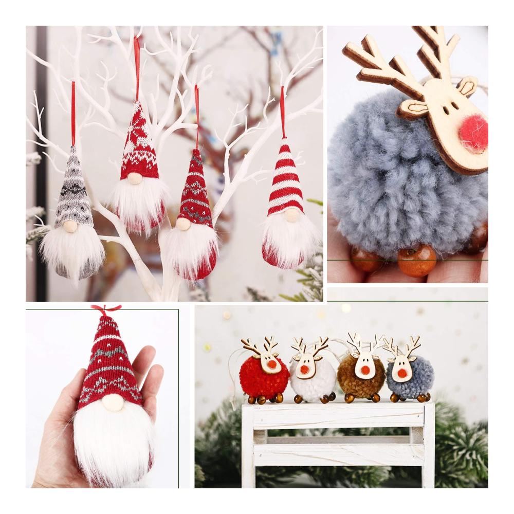 8 Stück Weihnachtsbaum Anhänger Set - Christbaumschmuck Wichtel - Klein und farbenfroh - Perfekt für festliche Dekorationen - Zufällige Farbauswahl - Hochwertiger Weihnachtsbaumschmuck