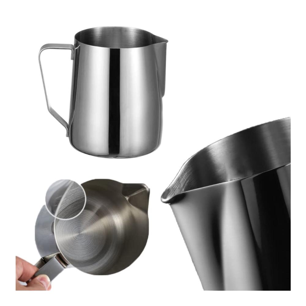 Milchschaumkännchen 350ml Edelstahl Milchkanne - Professionelles Aufschäumkännchen für perfekten Milchschaum - Barista-Qualität Kaffeekanne - Ideal für Latte Cappuccino Espresso und mehr