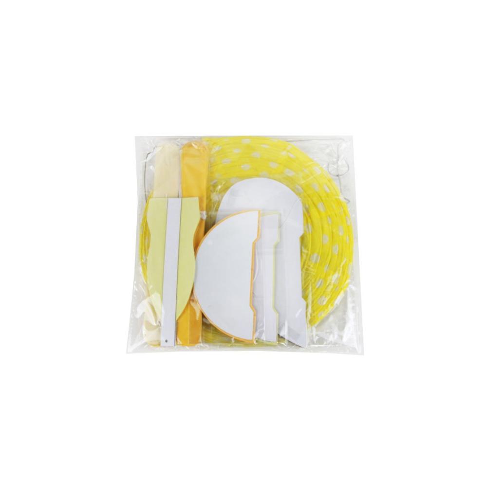 Magische Zeremonie 7-teiliges Set Gelb Serie Papier Lampion PomPoms Wabenbälle Fächer für Party Dekoration und Feiern