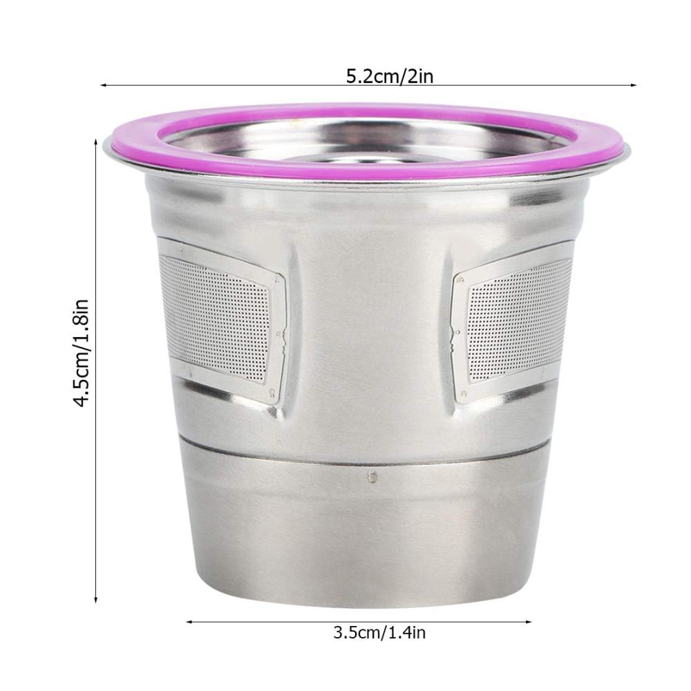 Erhalten Sie perfekten Kaffeegenuss! Wiederverwendbarer K-Cup-Kaffeepad-Metallfilter für Keurig 1.0/2.0 K-Mini K-Slim & mehr. Inklusive Bürste und Löffel für mühelose Reinigung