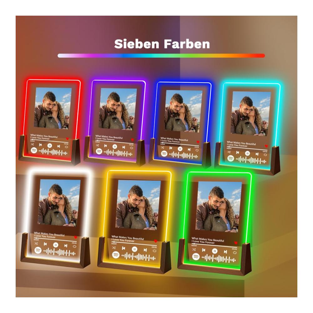 Entdecken Sie unsere personalisierte LED-Lampe mit konservierten Blumen - Einzigartiges Valentinstagsgeschenk für Paare - Romantische Geschenke für sie/ihn - Individualisiertes Spotify-Schild inklusive