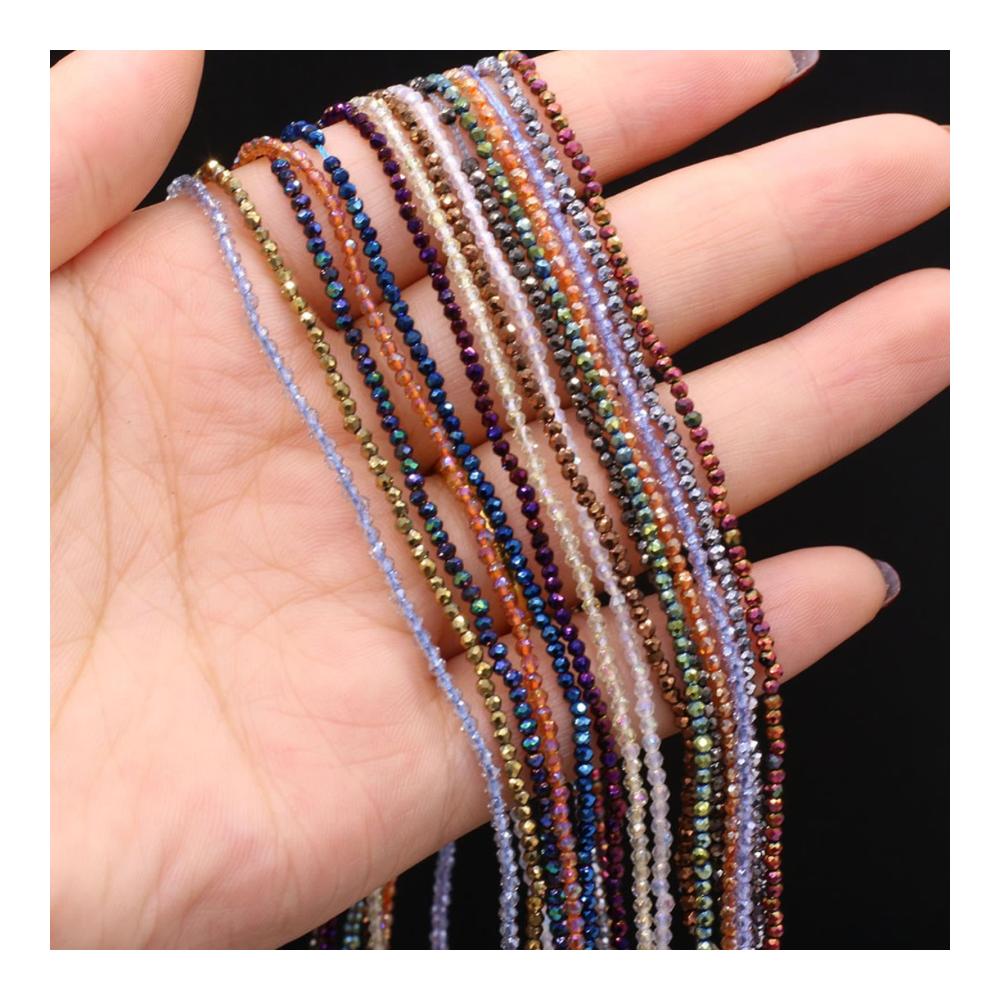 2/3mm Naturstein Kristall Quarz lose Perlen Überzugsfarbe für die Schmuckherstellung DIY Armband Halskette-Silber 3mm | Hochwertige Schmuckperlen & Zubehör für kreative Projekte | Handgefertigte Eleganz für Ihre Designs