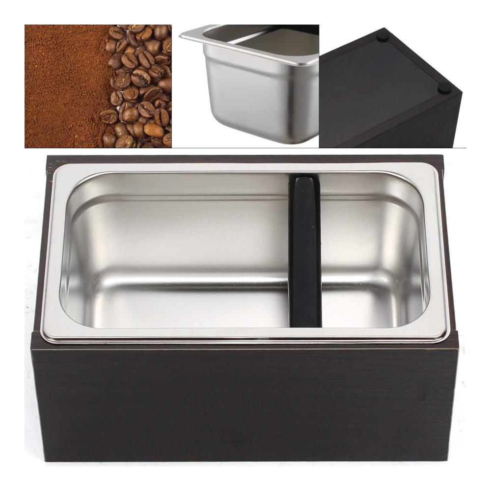 Hochwertiger 3L Edelstahl Tamper Knock Box Klopfbehälter - Robuster Kaffeesatzbehälter mit Griff für Siebträger - Praktischer Abfallbehälter für Kaffeeliebhaber - Ideal für Espresso und mehr