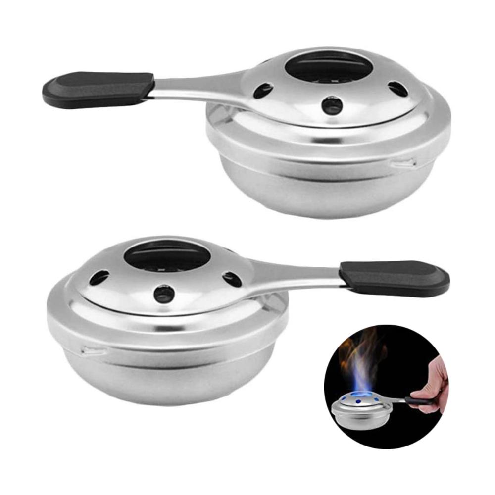 Genießen Sie perfekte Fleisch-Fondues! 2 Edelstahl Mini Fondue Brenner für Outdoor Camping & Picknick Kochen. Fondue Alkohol Brenner Set (15.5 * 9.9 * 4.8cm) für kulinarische Meisterwerke. Hervorragende Qualität für unvergessliche Genussmom