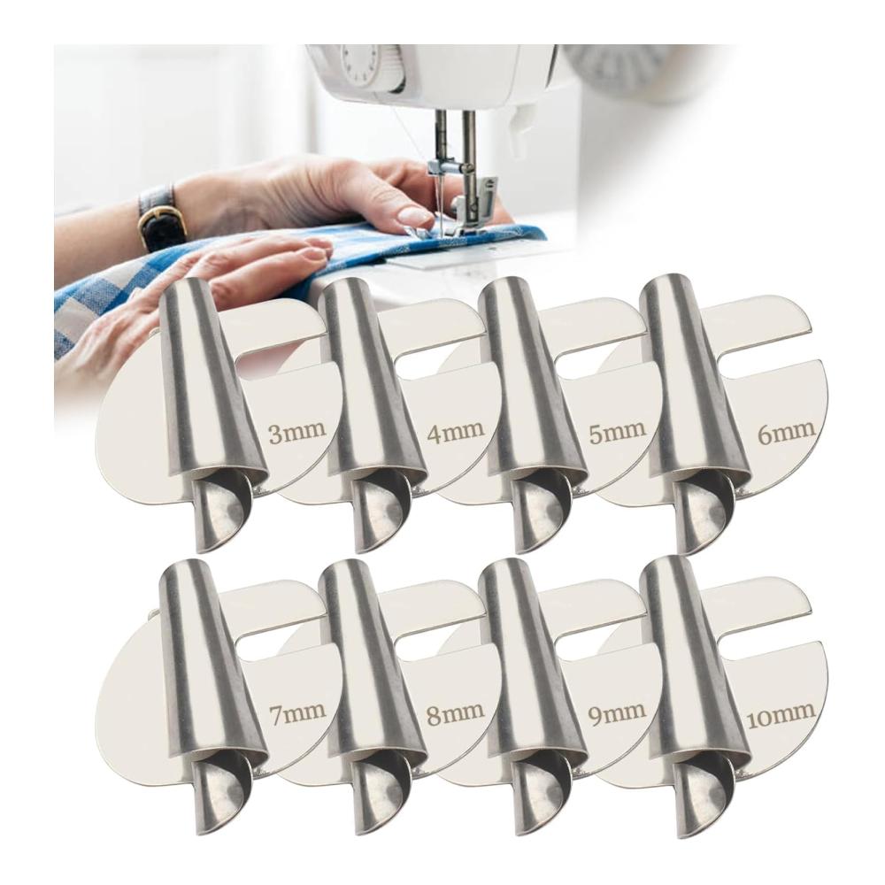 Upgrade deine Näherfahrung 8-teiliges Näh-Rollsaumfuß-Set für perfekte Saumnaht! Universelle Nähfüße 3–10 mm breit für professionelle Ergebnisse. Ideal für alle