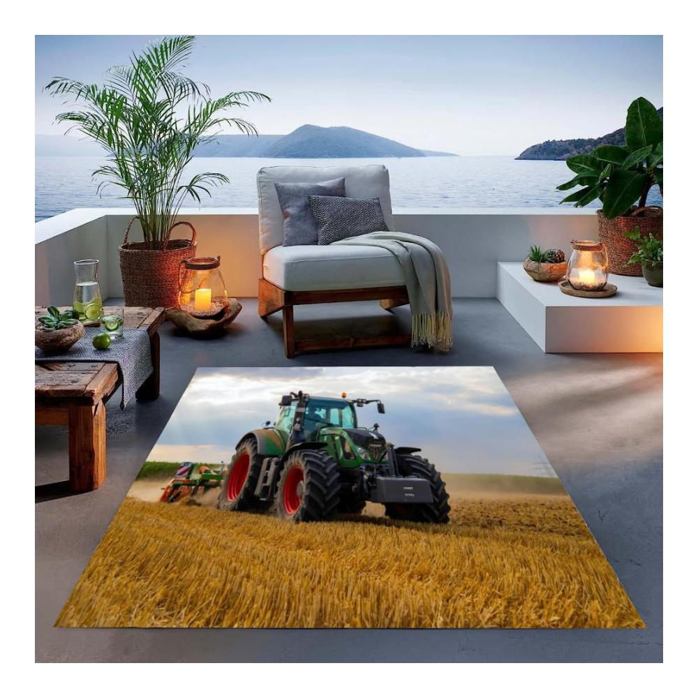 Ernte den besten Stil Teppich-Traktor fürs Schlafzimmer! Jugendliche werden den flauschigen Kurzflor und das Bauernhof-Thema lieben. Rutschfeste Spielteppiche für ultimativen Spa