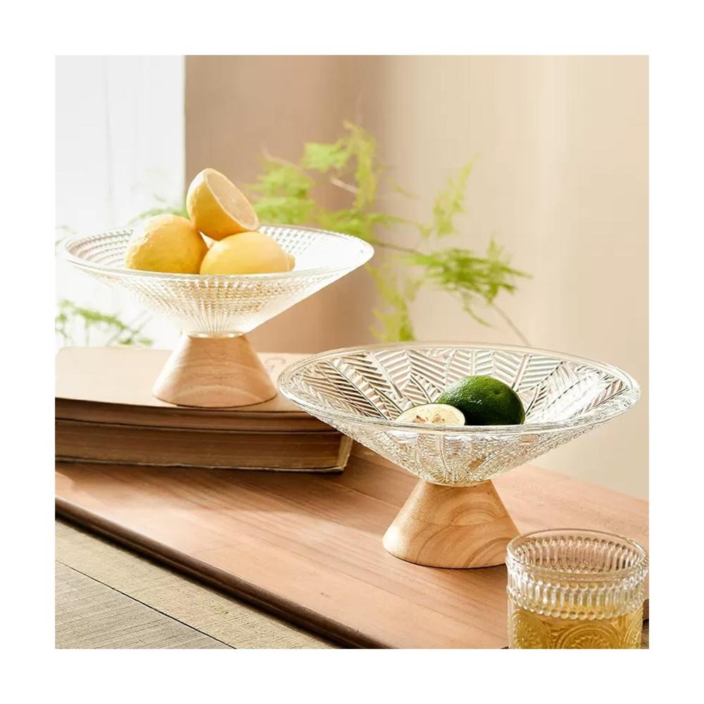 Moderne Glas Obstschale für Wohnzimmer & Küche | Elegantes Tablett für Obst Snacks & Süßigkeiten | Dekoratives Schalen-Set für Couchtisch & Esstisch | Perfekt für stilvolle Präsentationen