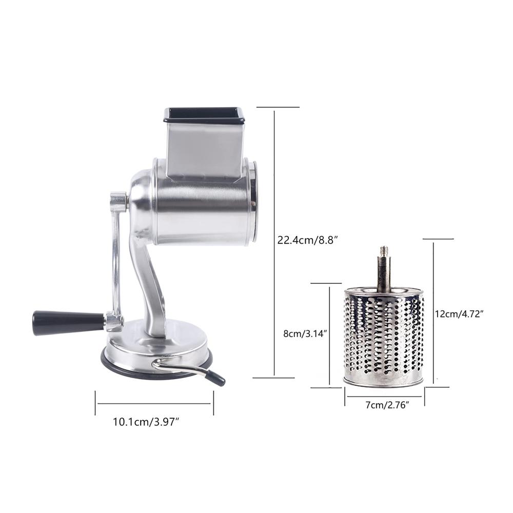Gemüsehobel Professionelle Trommelreibe für die Küche | 5 Edelstahl-Trommeln | Vielseitiger Gemüseschneider und Nussmühle | Leicht zu reinigen | Perfekt für Salate und mehr