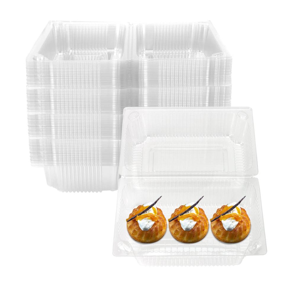 Aufbewahrung leicht gemacht Transparente Kuchenbehälter 18 cm für Kuchenportionen & Cupcakes – Quadratische Dessertboxen mit Deckel für frische Leckereien – Ideal für Salat und mehr