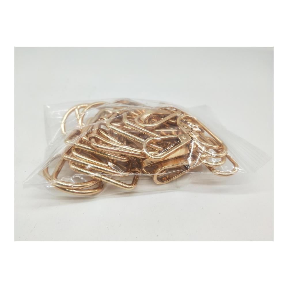 30er Set Gold D-Ring Karabinerhaken für DIY Taschen - Metall Triglide Gurtversteller und mehr - Praktisches Zubehör für Gürtelschnallen & Taschenprojekte