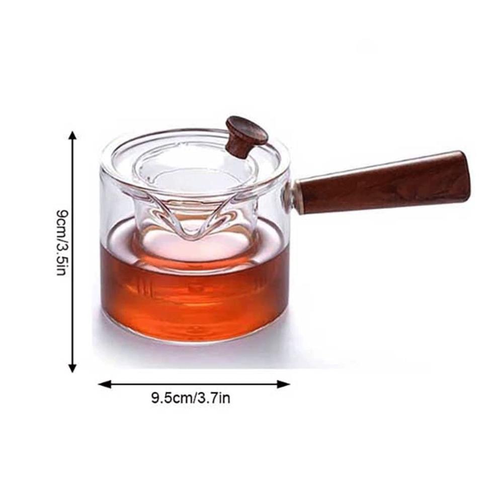 Hochwertige hitzebeständige Glas-Teekanne mit Seitengriff und verdicktem Einzeltopf-Filter - Perfekte Tee- & Kaffeekanne für Haushalt und Büro. Schwarzer Tee Set für exquisiten Genuss