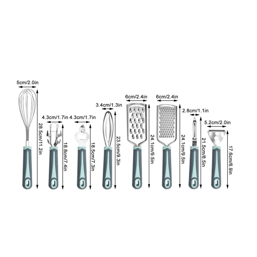 Küchenutensilien-Set | 8-teilig - Pfannenwender Löffel Spachtel & mehr - Rutschfeste Griffe - Praktisches Kochwerkzeug für jeden Anlass - Ideal als Küchengeschenk