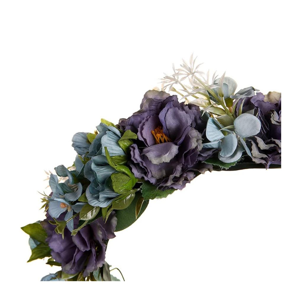 Entdecken Sie die Eleganz Brautaccessoires - Exquisites Blumenstirnband mit künstlichen Blättern Rattan-Details und Blumenkrone - Perfekt für Hochzeit Party und mehr (D