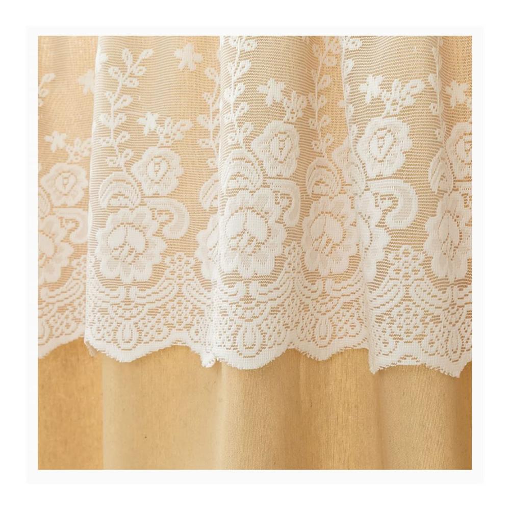 Frische deine Küche auf! Moderne Scheibengardinen & Kurzstores für einen stilvollen Look. Blickdicht mit Spitze. Beige 74x61cm