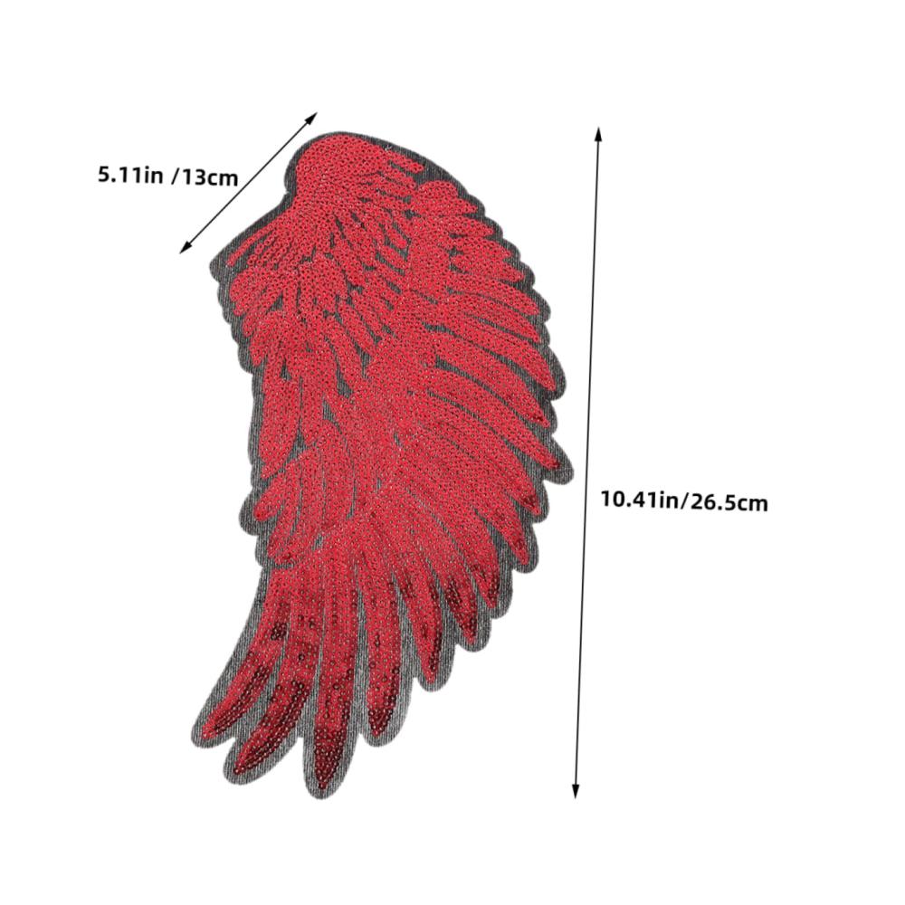 Brautapplikation mit Perlen versehen – Romantische Engel Flügelpatches zum Aufnähen | Hochwertige Stickerei für Kleidung Basteln & mehr | Inkl. Stickgarn & Pailletten für glanzvolle Akzente