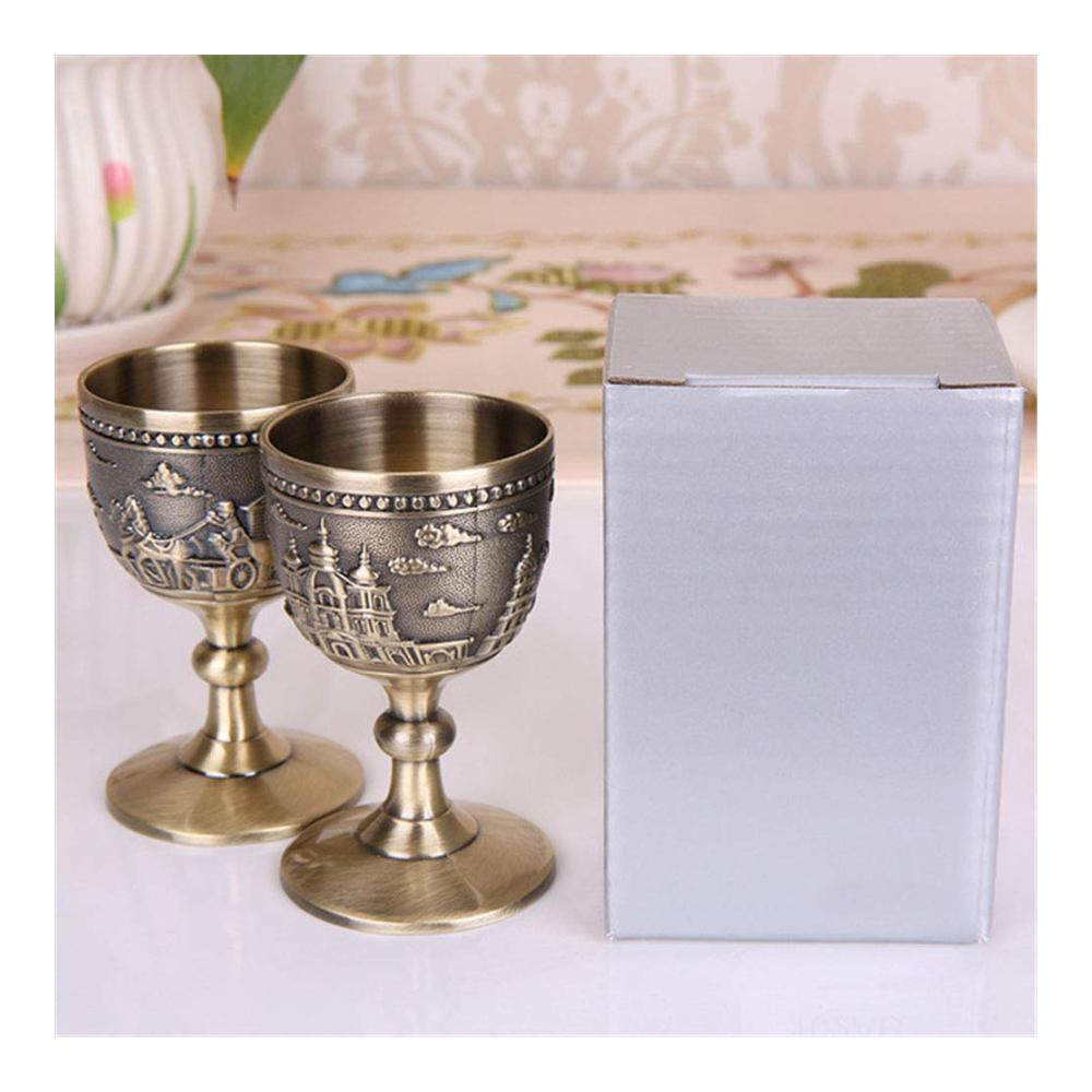 Luxuriöse Rotweingläser aus Zinn – Elegante Kelche für exquisiten Genuss - Hochwertige Weinbecher im russischen Stil - 2er Pack für stilvolle Abende zu Hause