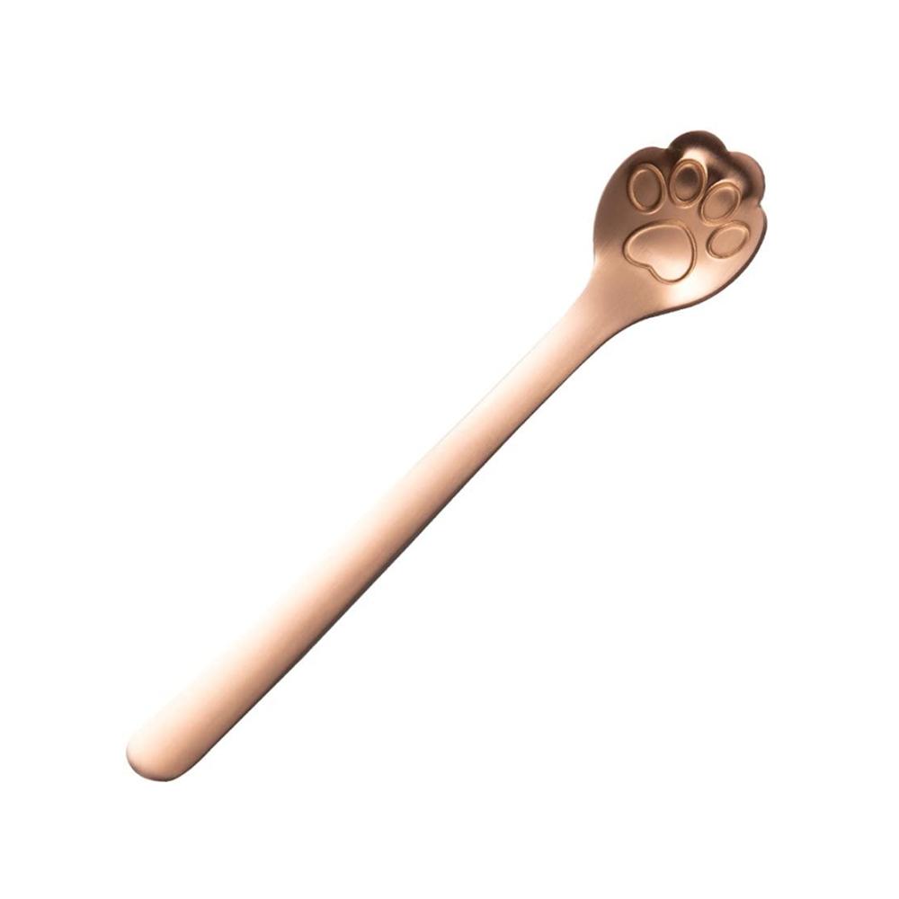 Besteckset Edelstahl Löffel Kreative Gold Hund Katze Pfote Klaue Hohl Rührer Löffel Tee Kaffee Dessert Löffel Nette Küchenwerkzeuge Besteckset für die Heimküche - Hochwertiges Roségold-Set inklusive Tiermotiven - Perfekt für Haustierliebhaber und stilvolle Tischdekoration