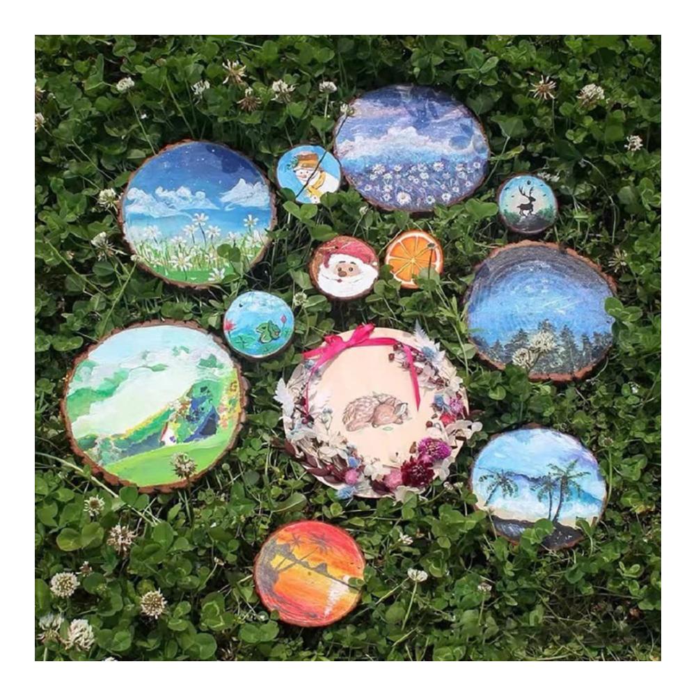 20 Stück Unbehandelte Holzscheiben – Naturholz Untersetzer Set zum Basteln DIY Kinderkunst Weihnachtsdeko & Hochzeitsdekorationen