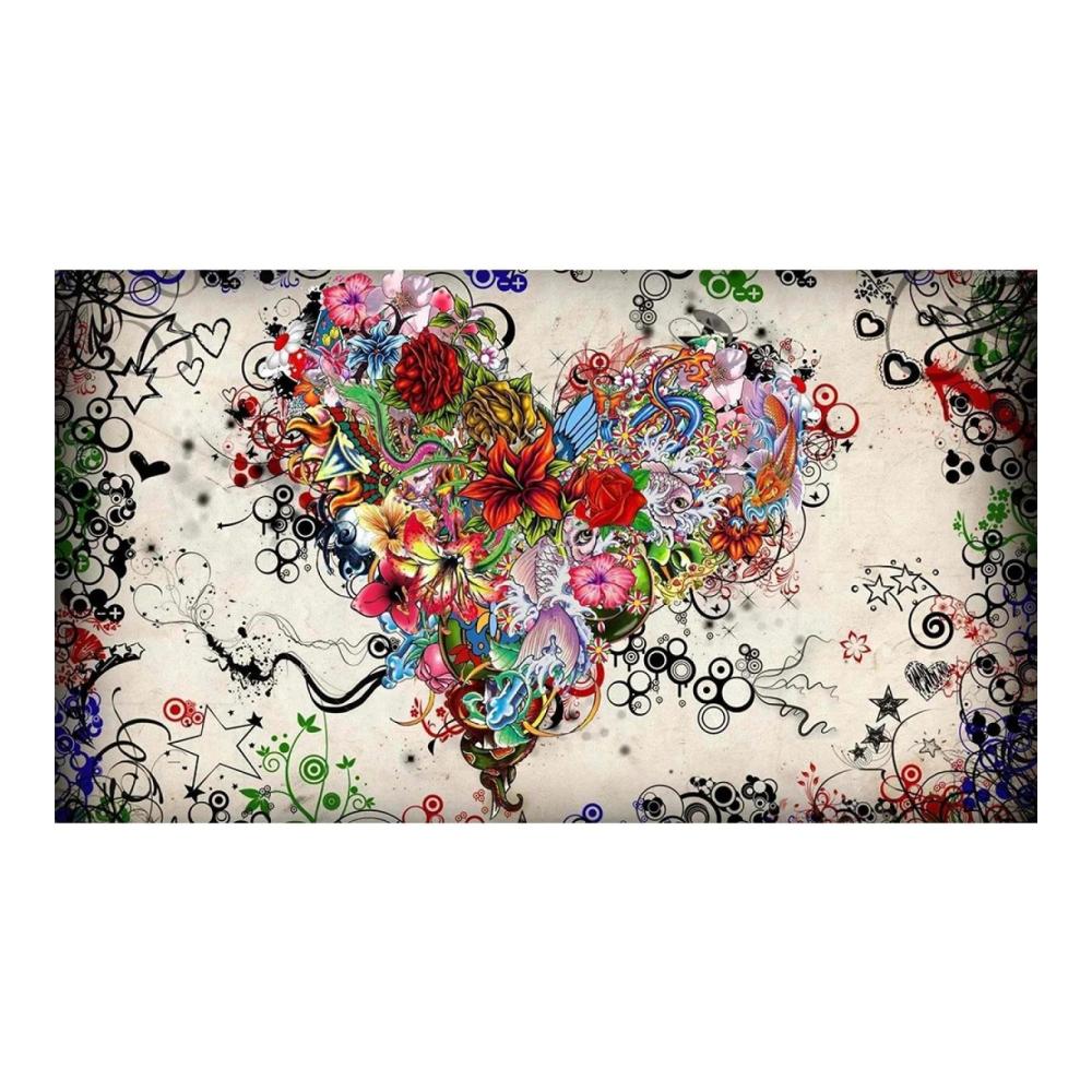 Bunte Lackierungen Moderne Kunstwerke für Wohnzimmerdekoration | Abstrakte Leinwanddrucke und Gemälde in 90 x 180 cm