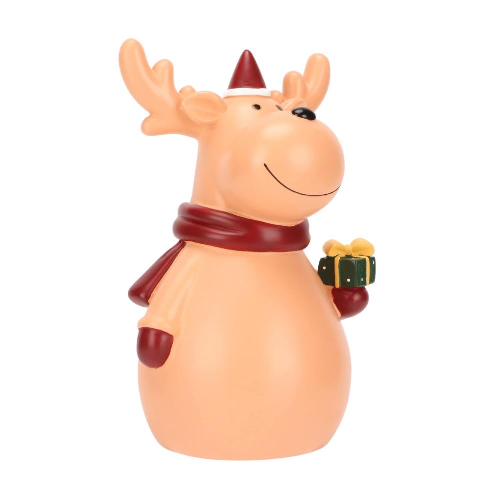 Weihnachten Süßigkeiten Dose Rote Blumen Stil Robuste Weißblech Fadeless Weit verbreitet Metall Weihnachten Box für Schlafzimmer Büro (Weihnachts Elch) - Küche Aufbewahrung & Organisation Zubehör mit festlichem Flair
