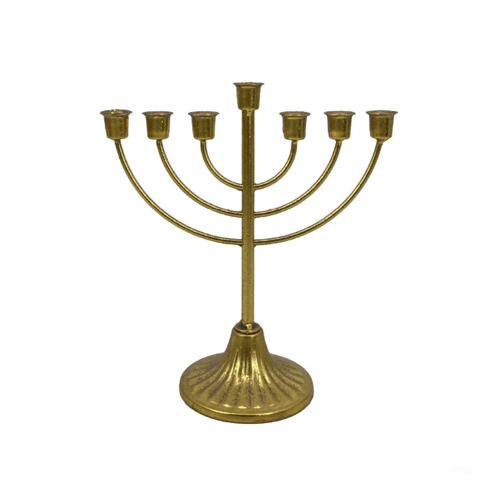 Eleganter Kerzenständer Menora für Chanukka-Feierlichkeiten – 7/9-armiger Menora-Kerzenhalter für festliche Dekoration – Traditioneller Menorah-Kerzenständer mit eleganten 7 Köpfen