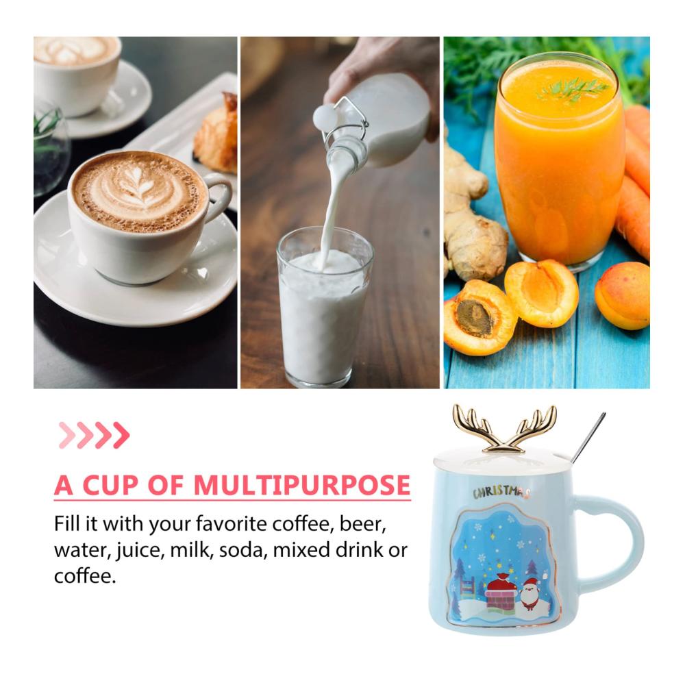 Genießen Sie Ihren Morgen mit Stil! 6er Set Espresso- & Mokkatassen | Weihnachtsmotiv | Keramik | Deckel | Perfektes Geschenk für die Feiertage