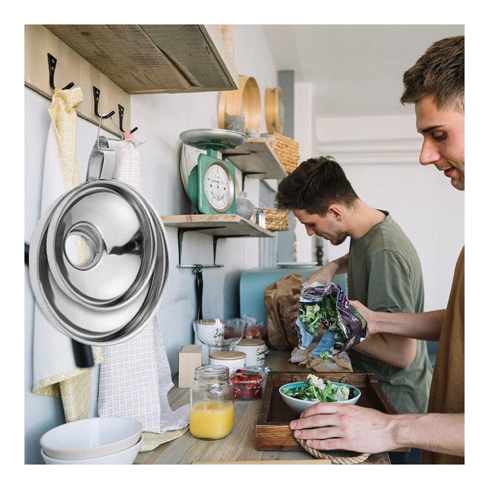 Optimierter 2er-Pack Edelstahltrichter für Küche - Breite Öffnung ideal für Flüssigkeiten Öle Pulver Bohnen & Marmeladen - Rostfrei leicht zu rein
