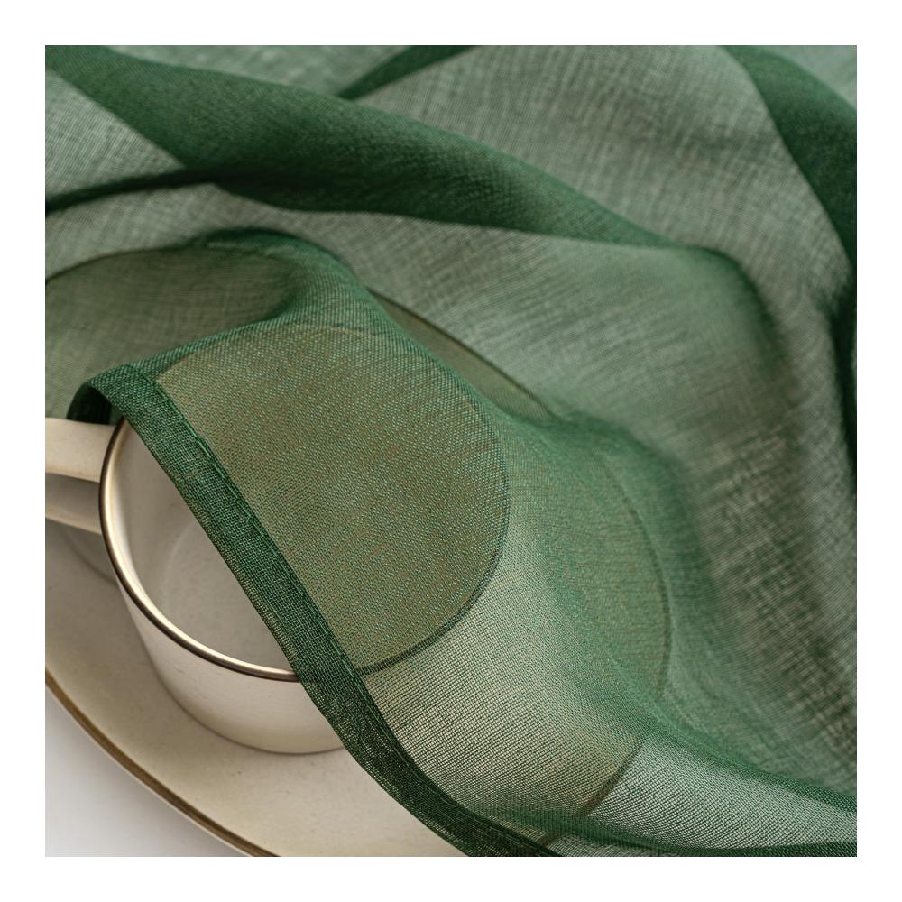 2er Set Gardinenschals Dunkelgrün 140x145 cm | Sheer Voile Vorhänge für Wohnzimmer und Schlafzimmer | Transparente Gardinen mit Kräuselband und Ösen | Stilvolle Fensterdekoration