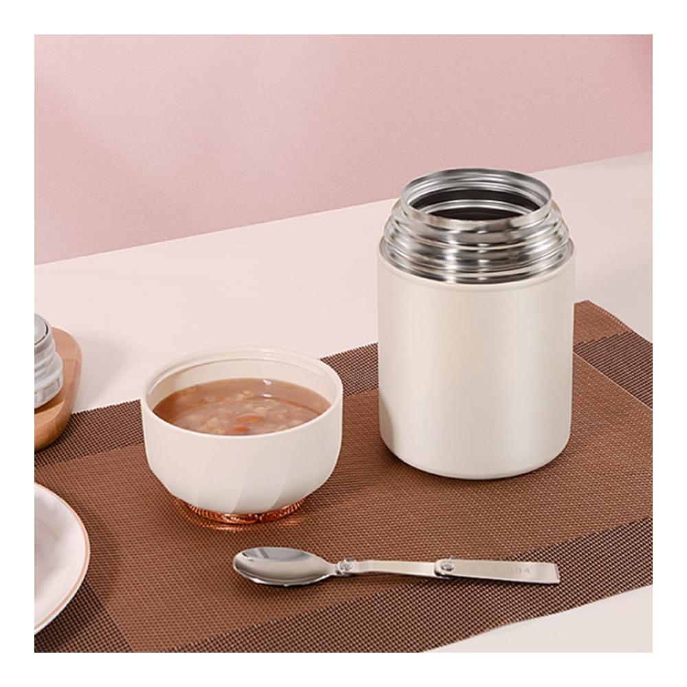 Halten Sie Ihr Essen heiß unterwegs! Thermos-Lebensmittelbehälter Lebensmittel-Lunchbox 500ml Thermobecher aus Edelstahl für Suppe - Isolierter Wärmebehälter