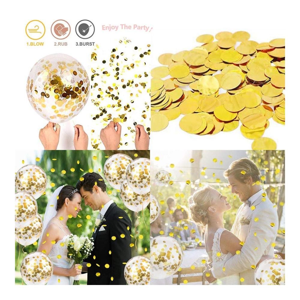 Luftballons Set 60 Latex Ballons für Hochzeit Geburtstag Graduierung & mehr | Helium geeignet mit Glitzer & Konfetti | Dekoration für Weihnachten Valentinstag & Tischdeko in edlem Gold & Weiß