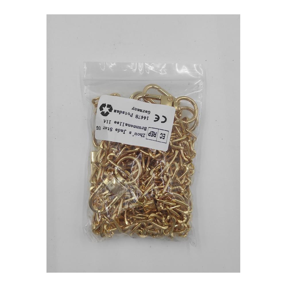 Exklusive Handwerkskunst Hochwertige Taschenkette Set (4 Stück) - Goldene Umhängetaschenkette und Schulterriemen (40/60/100/120cm) für stilvolle Damenhandtaschen. Perfekt für Taschenherstellung Basteln Malen & Handarbeiten