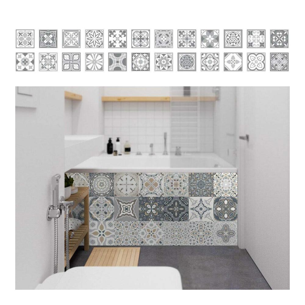 Verleihen Sie Ihrer Küche Glanz 24er-Set Marokkanische Fliesenaufkleber 15×15cm - Selbstklebende Mosaikfliesen für eine stilvolle Wandgestaltung - Dekorative Klebefliesen für Ihr Zuhause