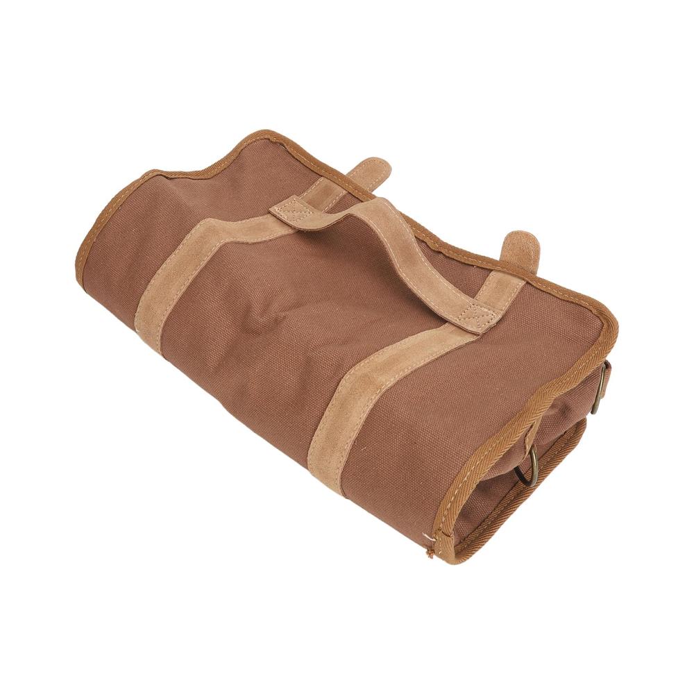 Cocktail-Sets und Barzubehör Große Canvas-Barkeeper-Werkzeugtasche für unterwegs – Tragbare Tasche mit verstellbarem Schultergurt für Cocktails Camping und Partys (Braun