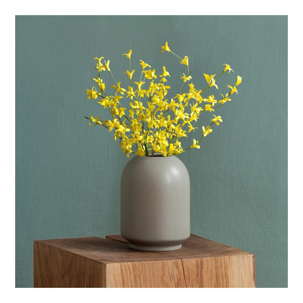 5 Stück Künstliche Gelbe Blumensträuße aus Seide | Langstielige Blumen für Vasen Tischdekorationen Hochzeiten Zuhause Büro Partys & Festivals